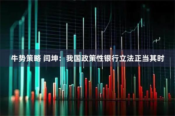 牛势策略 闫坤：我国政策性银行立法正当其时